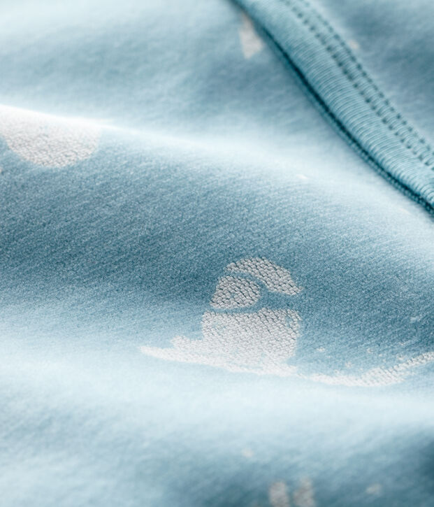 Tutina yeti beb&egrave; in ciniglia blu/bianco