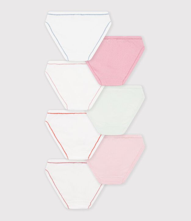 Set di slip in cotone a tinta unita bambina multicolore