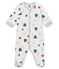 Tutina pigiama bambino in tubique bianco MARSHMALLOW/bianco MULTICO