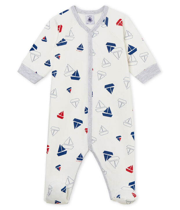 Tutina pigiama bambino in tubique bianco/multicolore