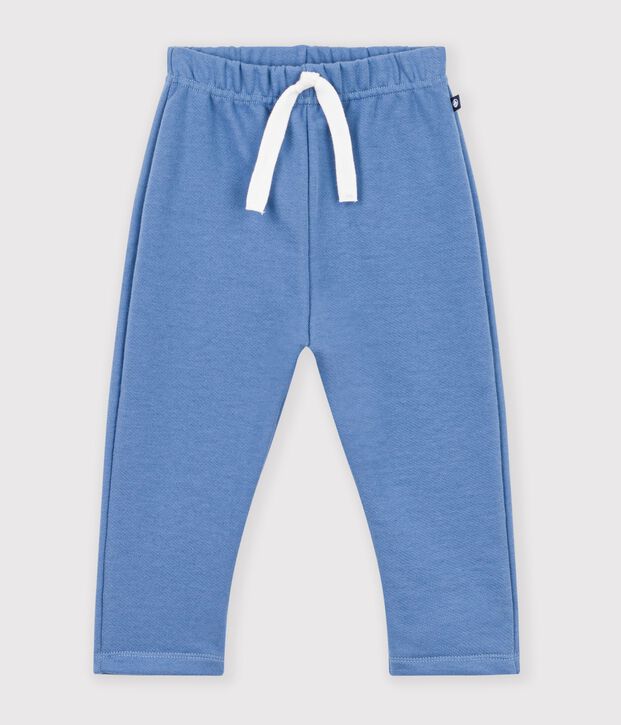 Joggers in cotone tinta unita neonato blu