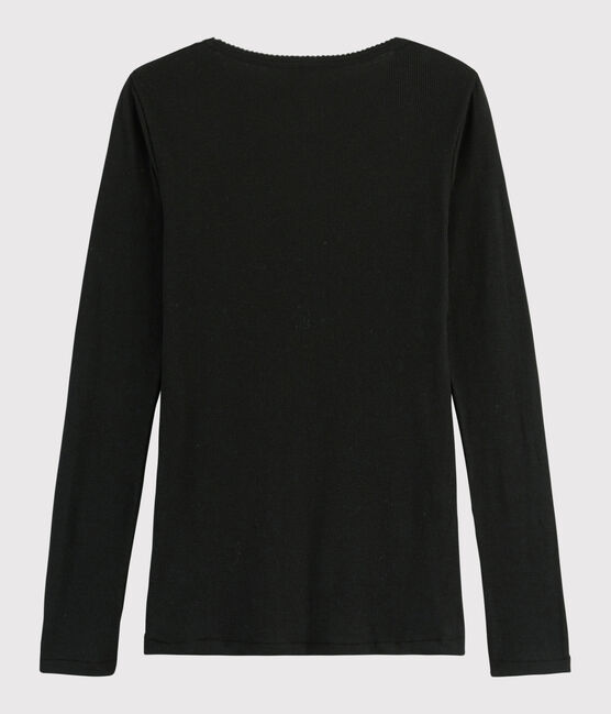 T-shirt in lana e cotone Donna nero NOIR