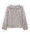 T-shirt maniche lunghe bambina grigio BELUGA/bianco MULTICO