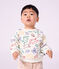 Felpa in cotone con stampa animalier neonato ecru/multicolore