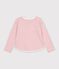 T-shirt a maniche lunghe a righe bambino rosa/ecru