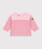 T-shirt a maniche lunghe in cotone a righe neonato. rosa/rosa