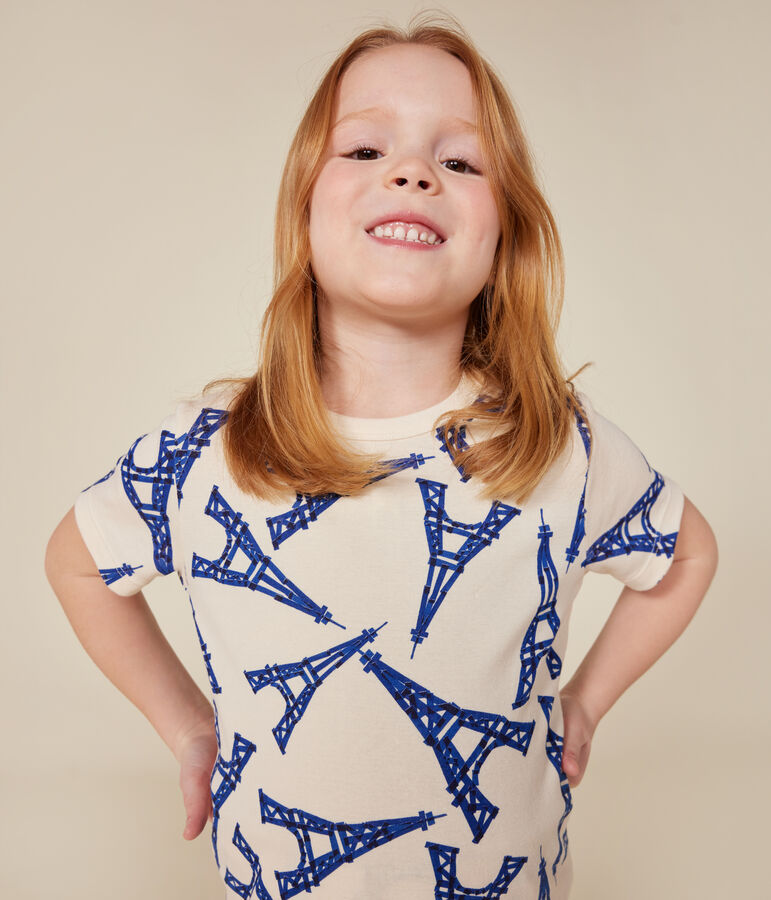 Pigiama corto bambino unisex in cotone bianco AVALANCHE/ MULTICO