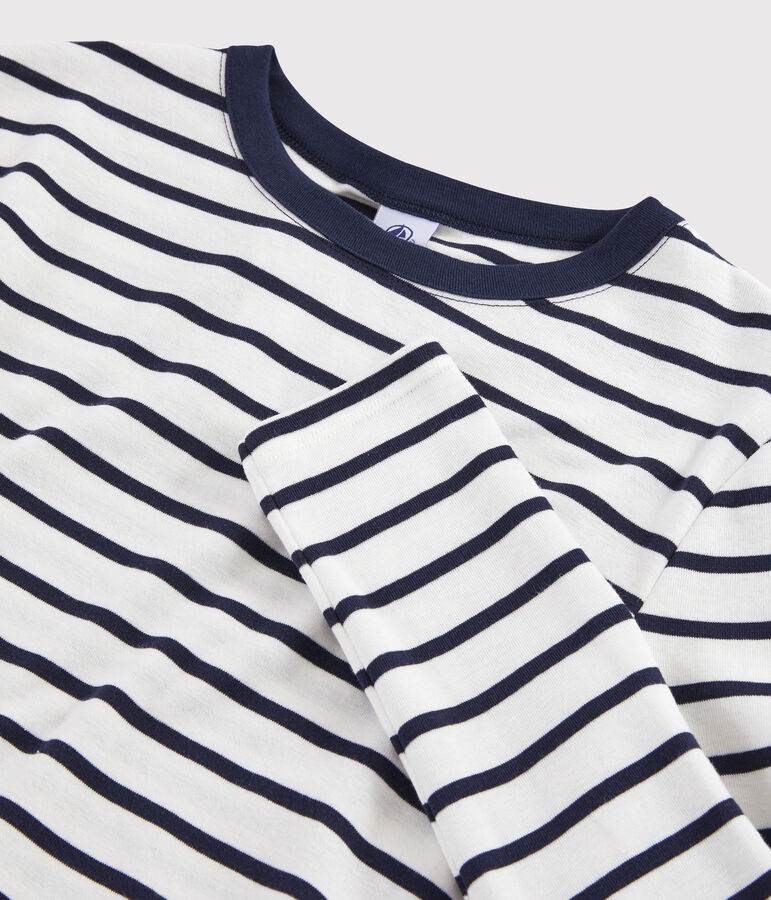 T-shirt iconica scollo rotondo Donna bianco/blu