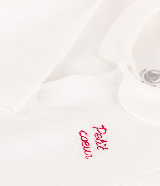 Tutina pigiama cuoricino in cotone bianco MARSHMALLOW