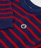 Pullover in misto lana e cotone a righe bambino blu/rosso