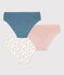 Confezione da 3 slip fiore da bambina in cotone ed elastan variante 1