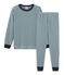 Pigiama bambino a costine verde PINEDE/bianco MARSHMALLOW