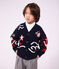 Cardigan in lana e cotone fantasia bambino rosso/multicolore