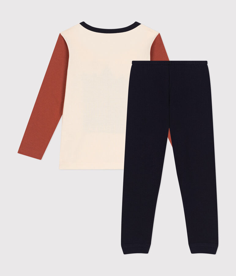 Pigiama a tinta unita motivo monopattino in cotone bambino blu/multicolore