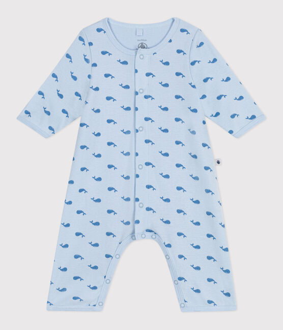 Bodyjama senza piedini in cotone con balena neonato blu TOUDOU/ ALASKA