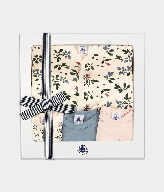 Confezione regalo neonato a fiori variante 1