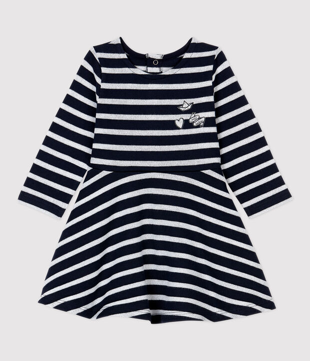 Abito in molleton beb&egrave;. blu/MARSHMALLOW ARGENT BRILLANT