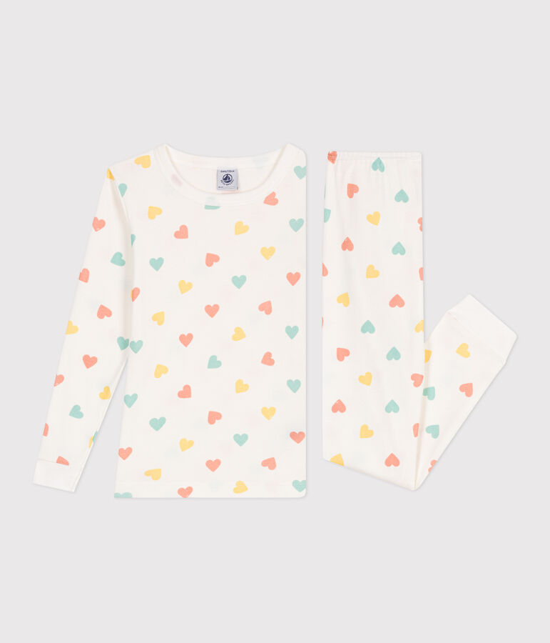 Pigiama per bambini molto aderente in cotone stampato bianco/multicolore
