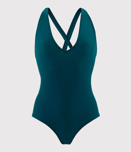 Costume intero donna incrociato sulla schiena verde PINEDE