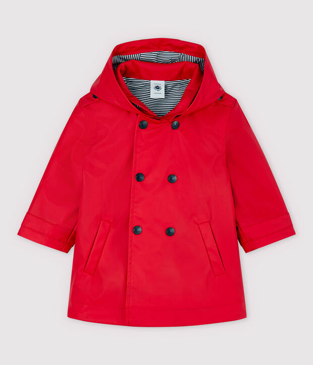 Trench in poliuretano beb&egrave; femmina rosso