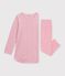 Camicia da notte e leggings bambina in ciniglia a fiori rosa/multicolore