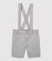 Shorts con bretelle in tessuto serge bebè maschio grigio CONCRETE/bianco MARSHMALLOW
