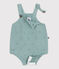 Pagliaccetto neonato in maglia a punto legaccio con spalline verde PAUL