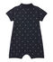 Tutina con colletto a polo bebé bambino stampata blu SMOKING/bianco FETA