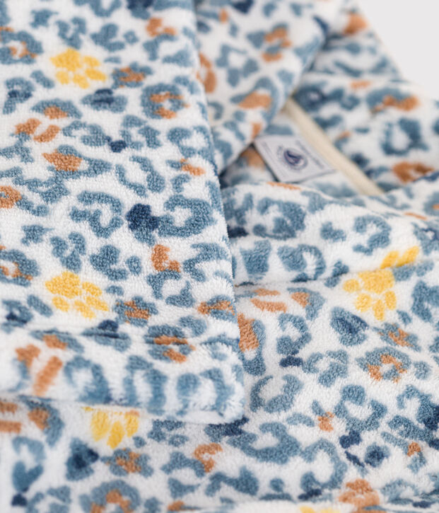 Vestaglia in pile bambino unisex bianco/blu/multicolore