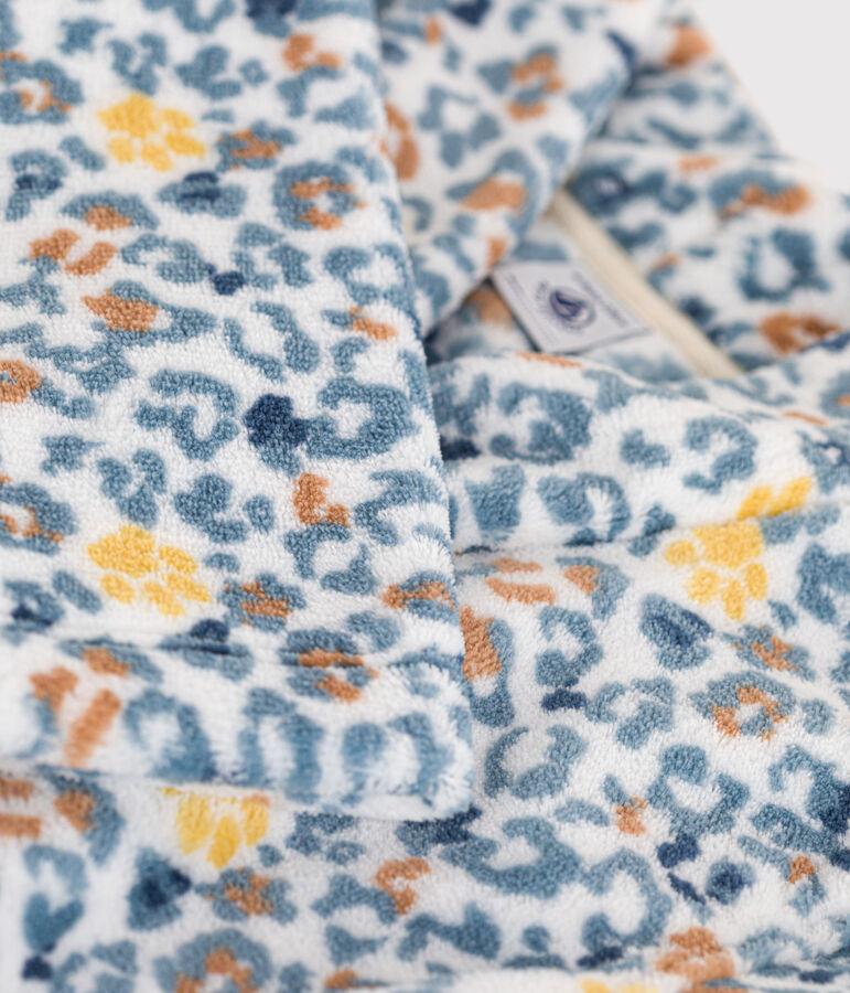 Vestaglia in pile bambino unisex bianco/blu/multicolore