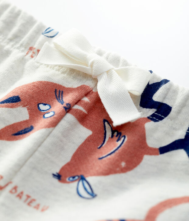 Pantaloni beb&egrave; in molleton fantasia animali beige/multicolore