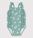 Costume da bagno intero con stampa floreale e volant neonato