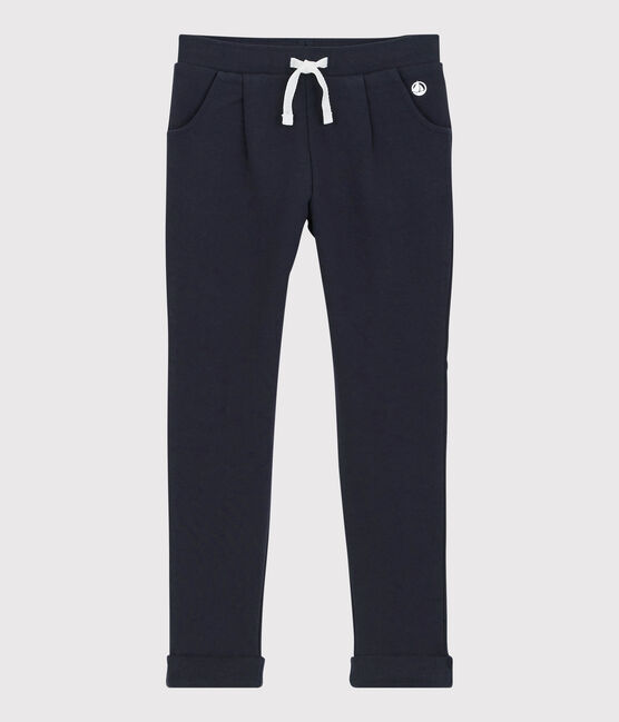 Pantaloni joggers in molleton bambina blu SMOKING