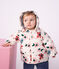 Piumino in poliestere con stampa animalier neonato ecru/rosa
