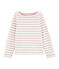 Marinière bambina bianco MARSHMALLOW/rosa JOLI BRILLANT