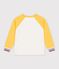 T-shirt a maniche lunghe in cotone color block bambino ecru/multicolore
