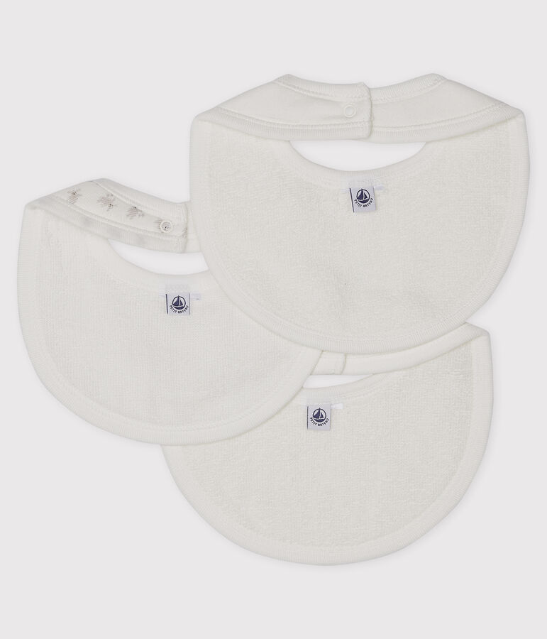 Trio di bavaglini beb&egrave; a costine variante 1