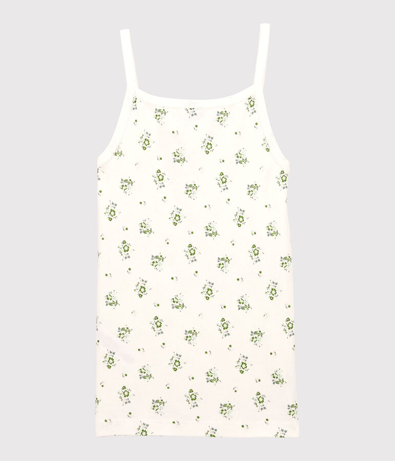 Canottiera con spalline L'ICONIQUE in cotone donna bianco MARSHMALLOW/bianco MULTICO