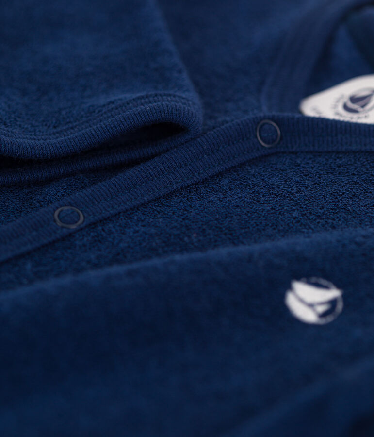 Tutina pigiama in spugna bouclette per neonati blu