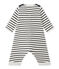 Tutina rigata per bebé maschio beige COQUILLE/blu SMOKING