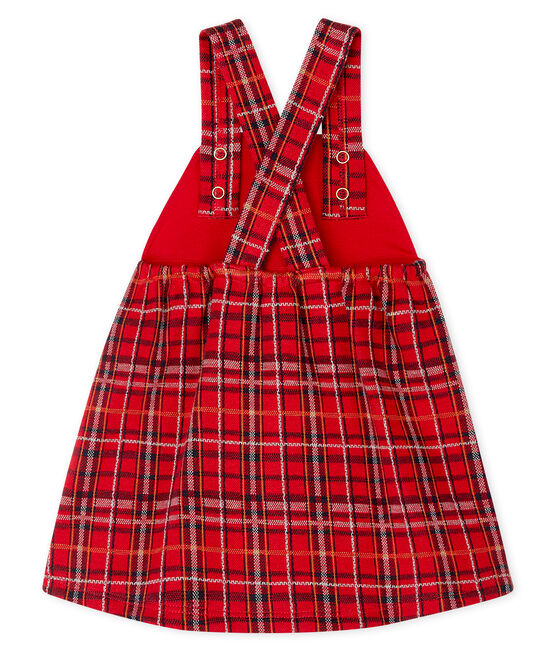 Abito salopette bambina a scacchi rosso TERKUIT/bianco MULTICO CN
