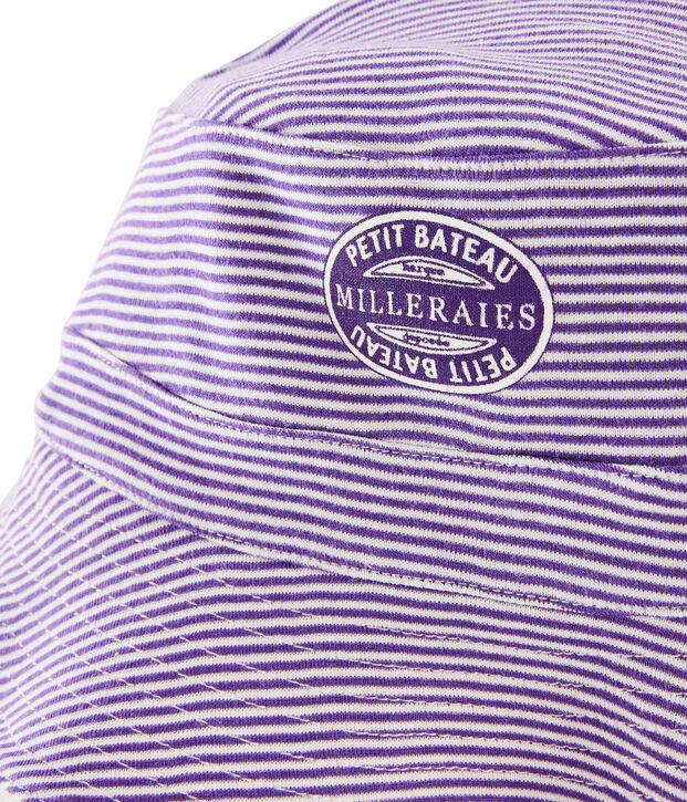 Cappello da pescatore a costine donna bianco/viola/giallo