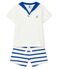 Completo due pezzi bebè maschio bianco MARSHMALLOW/blu SURF
