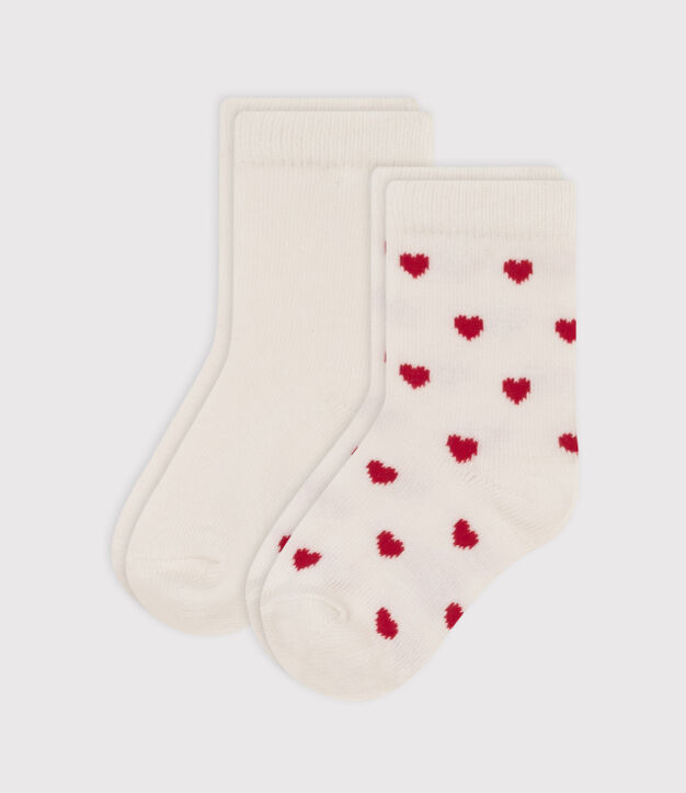 2 paia di calzini in cotone con cuore stampato neonato multicolore