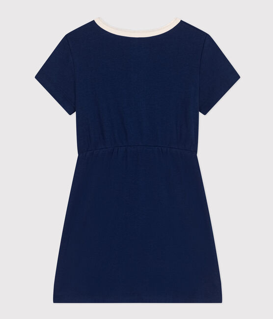 Abito bambina a maniche corte in cotone blu MEDIEVAL