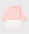 Abito in molleton bebè. rosa MINOIS/bianco MARSHMALLOW