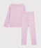 Pigiama a righe bambina in cotone e Lyocell rosa BOHEME/bianco MARSHMALLOW