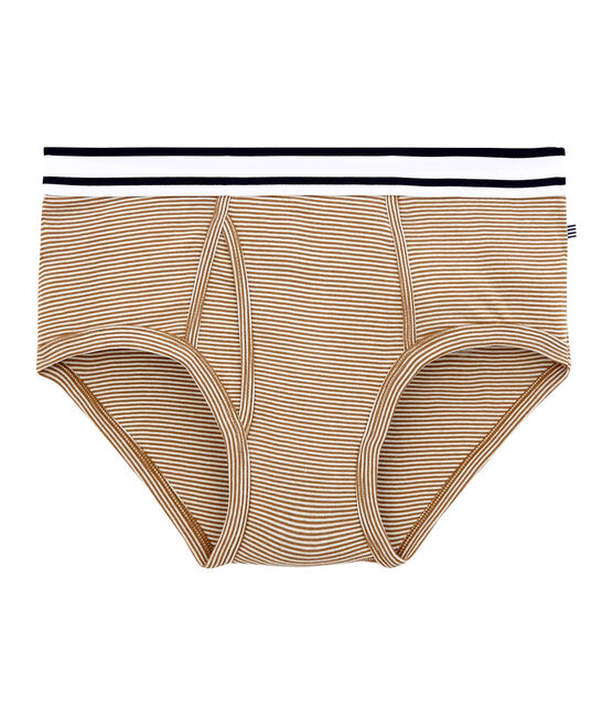 slip uomo millerighe marrone BRINDILLE/bianco MARSHMALLOW