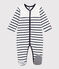 Tutina pigiama a righe in ciniglia bianco MARSHMALLOW/blu SMOKING