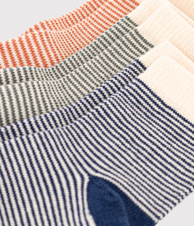 Confezione da 3 paia di calzini beb&egrave; millerighe multicolore